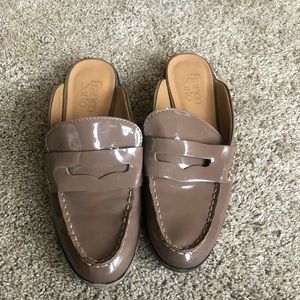 Tan loafer mules